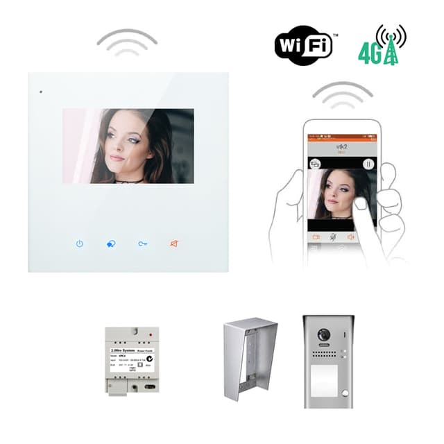 KIT VIDEO AO WIFI 4.3 POUCES CAMERA SAILLIE AVEC MÉMOIRE