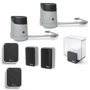 HOPPKIT Motorisation portail 2 battants NICE + 1 Télécommande