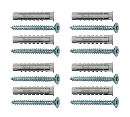 Chevilles plastique diam 8mm et vis de 5 mm long 40 (lot de 8)