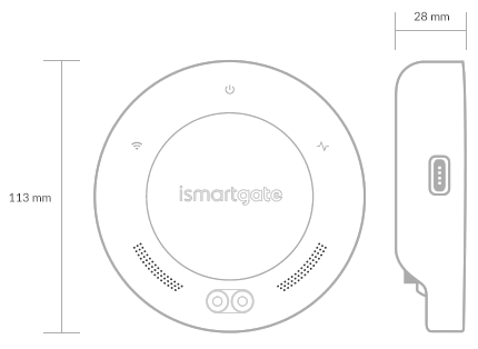 Dimensions de l'ismartgate Mini Garage_Schema