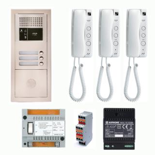 Interphone d'immeuble - GTBA3E Pack audio 3 BP avec 3 postes GT1D programmés AIPHONE