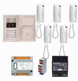 Interphone d'immeuble - GTBA5E Pack audio 5 BP avec 5 postes GT1D programmés AIPHONE