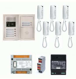 Interphone d'immeuble - GTBA6E Pack audio 6 BP avec 6 postes GT1D programmés AIPHONE