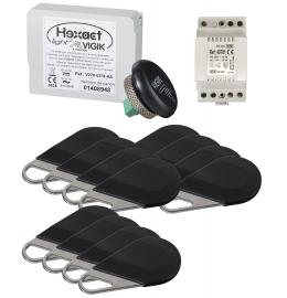 Interphone pour collectif d'habitation - HEPACK12 Pack 1 centrale  HELIGHT2 + 12 badges HECV2N AIPHONE