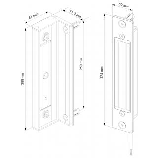 Organes de sécurité - B-MAG-2500-ZILV Ventouse électromagnétique à encastrer pour portails battants LOCINOX