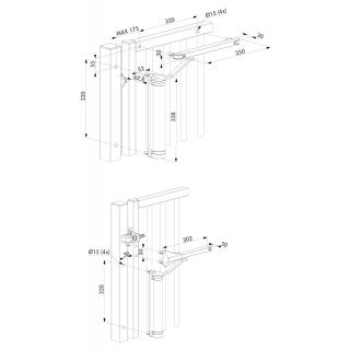 Organes de sécurité - LION-ZILV Ferme-portail compact hydraulique réglable pour tout type de portail Aluminium LOCINOX