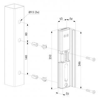 Organes de sécurité - MODULEC-SA-E-9005 Gâche électrique à émission en applique RAL 9005 LOCINOX
