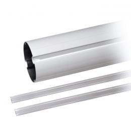 Barrières automatiques - Lisse à section tubulaire en aluminium peint blanc Ø 100 mm L = 2000 mm CAME (Avec profilé couvre-joint)