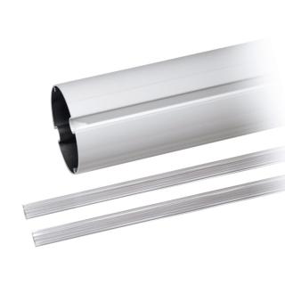 Barrières automatiques - Lisse à section tubulaire en aluminium peint blanc Ø 100 mm L = 6000 mm CAME (Avec profilé couvre-joint)