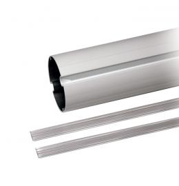 Barrières automatiques - Lisse à section tubulaire en aluminium peint blanc Ø 100 mm L = 5350 mm CAME (Avec profilé couvre-joint)