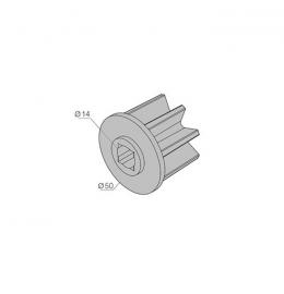 Accessoires de volet roulant - Calotte pour rond de 50 mm sans pivot, trou carré de 14 mm NICE