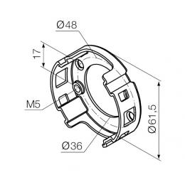 Accessoires de volet roulant - Support compact avec 2 trous M5 et 2 trous fraisés NICE