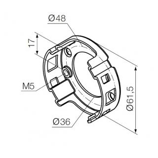 Accessoires de volet roulant - Support compact avec 2 trous M5 et 2 trous fraisés NICE