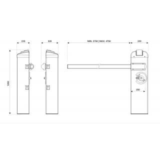 Barrières automatiques - EVA.5 Fût de barrière 24 Vdc BENINCA